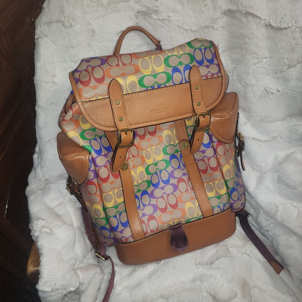 Colorful Coach Signature Backpack